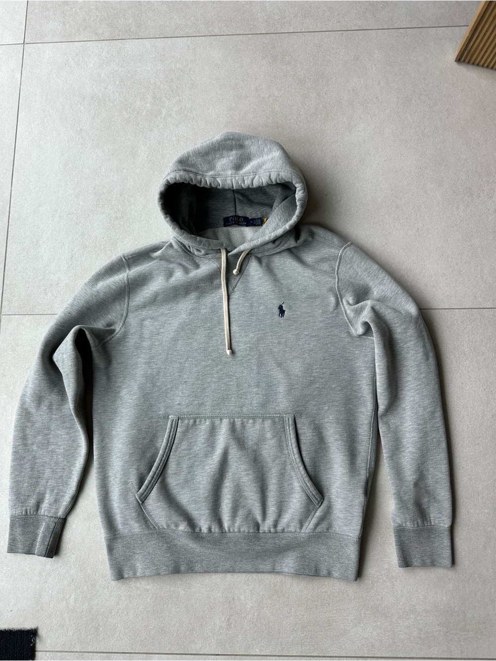 Ralph Lauren Gray Crewneck Hoodie with Navy Pony